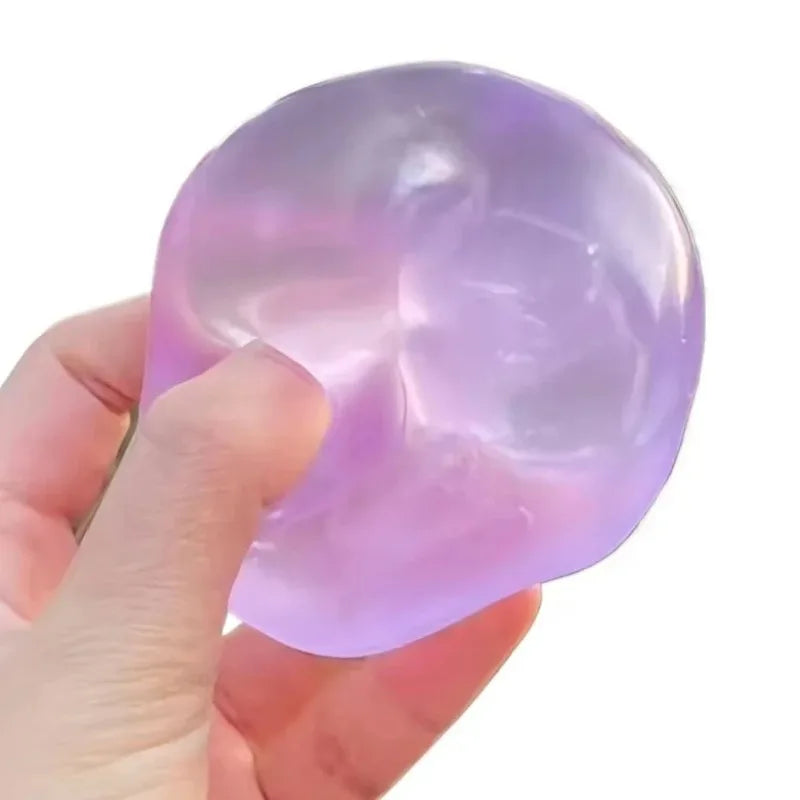 Purple Crystal Maltose Squishy Ball held in hand
